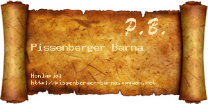 Pissenberger Barna névjegykártya